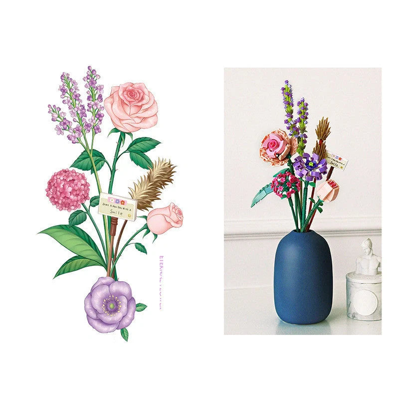 Bouquet Series Small Particle Building Blocks for DIY floral arrangements