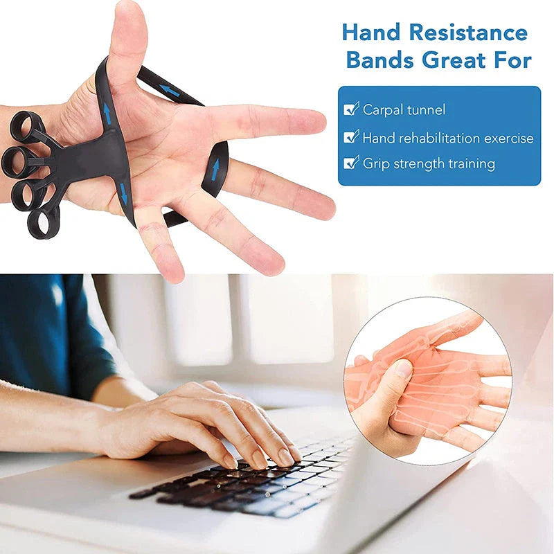 Premium silicone finger strengthener device for improving hand grip, relieving arthritis pain, and building finger dexterity