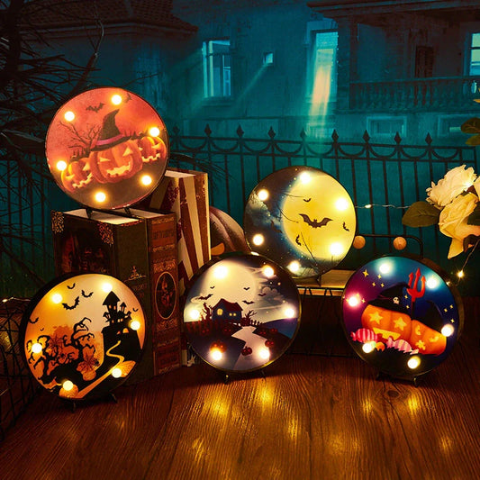 Halloween LED Light Pumpkin Ladybug Bat Head Outdoor Decorative Modeling Lights