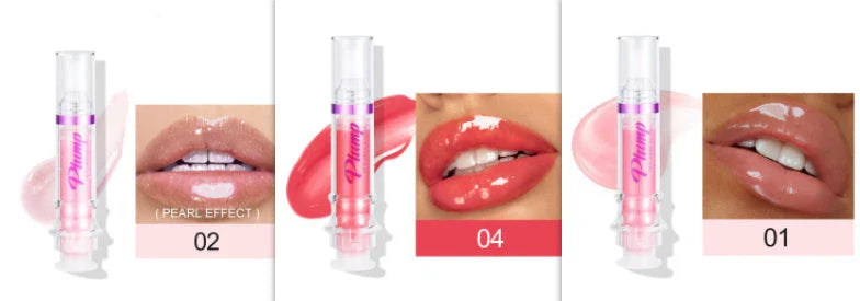 Glossy Luxury Lip Gloss in various shades with a mirror-like shine and hydrating formula