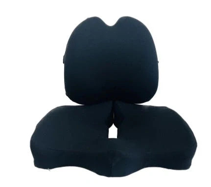 Memory foam seat cushion with lumbar support set in various colours