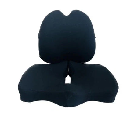 Memory foam seat cushion with lumbar support set in various colours
