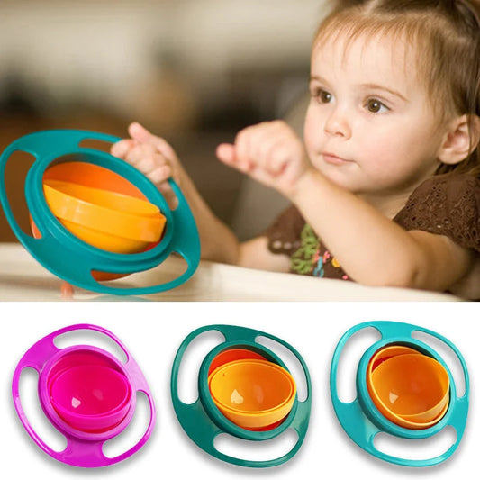 Rotating 360-degree spill-proof tableware bowl in vibrant colours