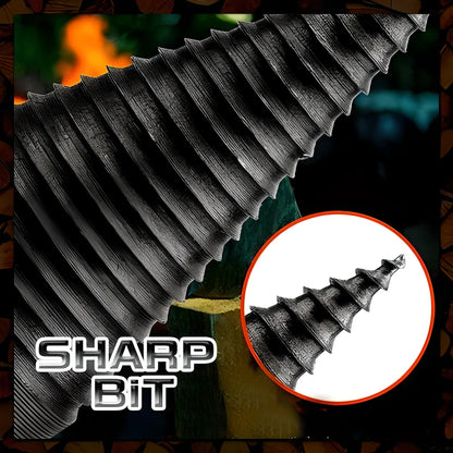 Powerful Firewood Drill Bit Splitter - Effortless Wood Splitting Solution with Durable High-Carbon Steel Construction