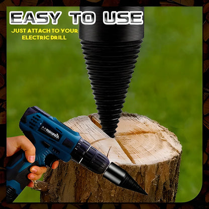 Powerful Firewood Drill Bit Splitter - Effortless Wood Splitting Solution with Durable High-Carbon Steel Construction