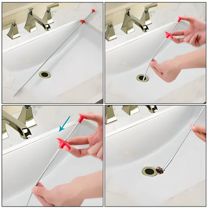 UltraFlex™ Spring-Claw Drain Unblocker - Heavy-Duty Stainless Steel Tool for Clearing Blocked Drains