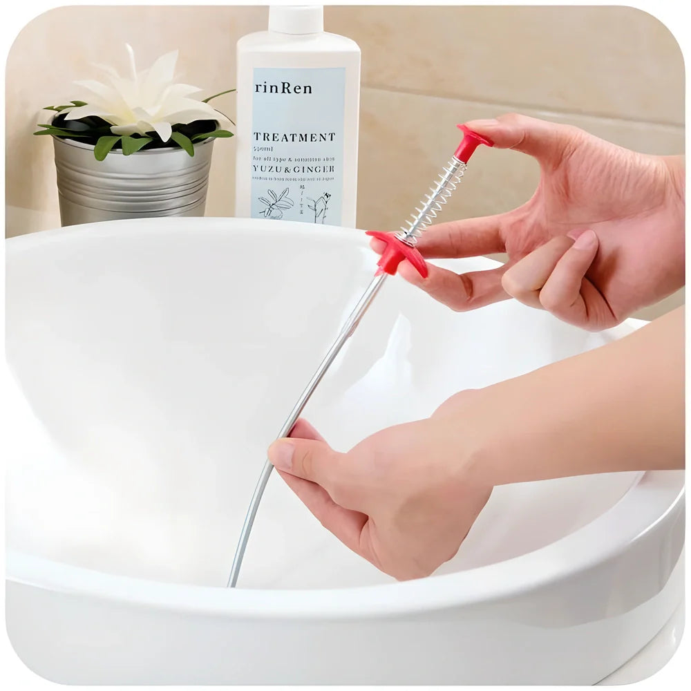 UltraFlex™ Spring-Claw Drain Unblocker - Heavy-Duty Stainless Steel Tool for Clearing Blocked Drains