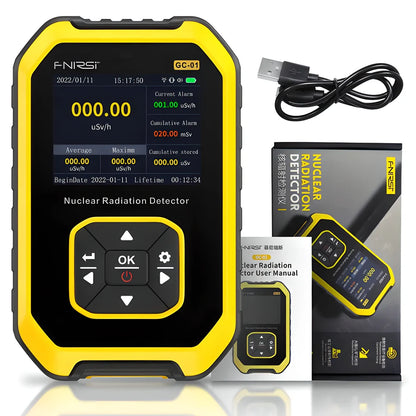 FNIRSI GC-01 Geiger Counter - a high-precision nuclear radiation detector with advanced features for accurate radiation monitoring