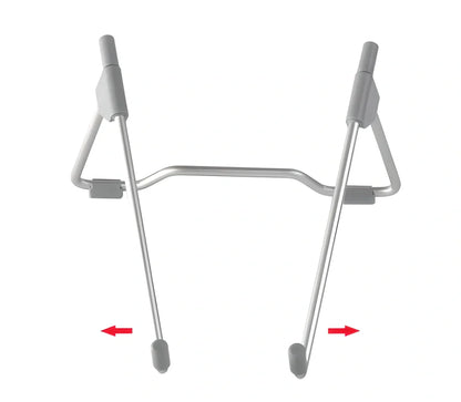 Adjustable foldable laptop and tablet stand with height and angle adjustment for improved ergonomics and cooling