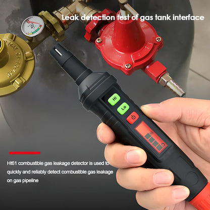 HT61 Portable Combustible Gas Detector with Red and Black Design for Enhanced Safety in UK Homes and Workplaces