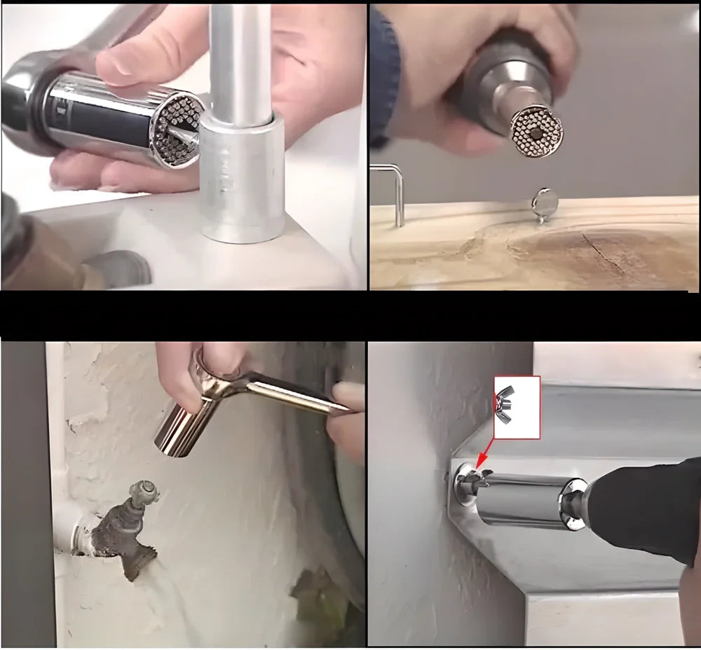 Gator Magic Grip - Versatile Nut and Bolt Tool with Adjustable Grip and Power Drill Adapter