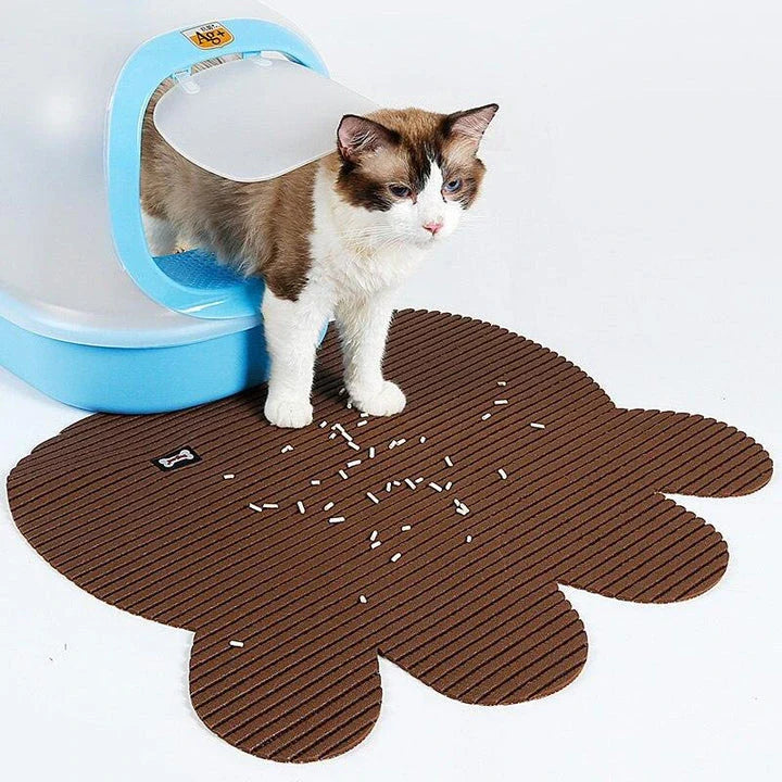 Premium PVC non-slip cat toilet mats in brown and grey colours, designed for safety and style in your feline friend's bathroom.