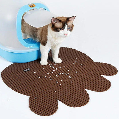 Premium PVC non-slip cat toilet mats in brown and grey colours, designed for safety and style in your feline friend's bathroom.