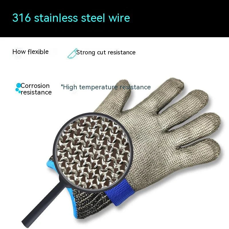 Premium Grade 5 Stainless Steel Cut-Proof Gloves from Trendha, designed for superior safety and comfort during cutting and slaughtering tasks.