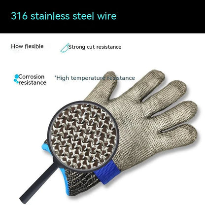 Premium Grade 5 Stainless Steel Cut-Proof Gloves from Trendha, designed for superior safety and comfort during cutting and slaughtering tasks.