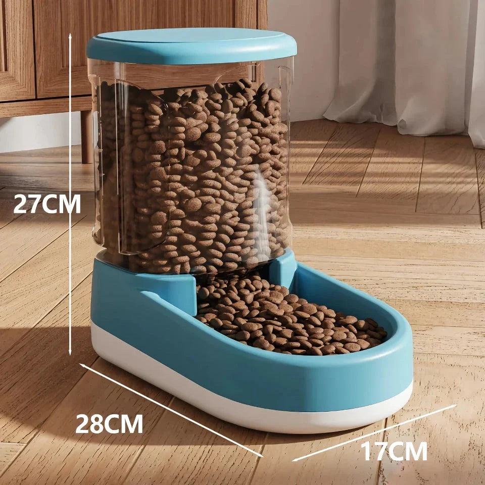 Large 3.8L Capacity Automatic Pet Food Dispenser for Dogs and Cats in Blue