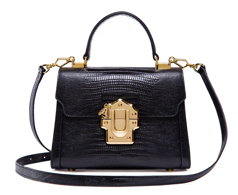 Stylish one-shoulder oblique back handbag in various colours, crafted with premium cowhide leather for timeless British elegance