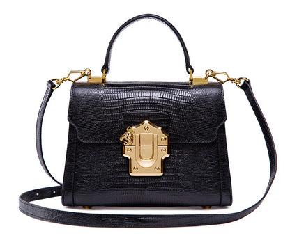 Stylish one-shoulder oblique back handbag in various colours, crafted with premium cowhide leather for timeless British elegance