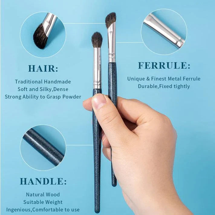 Exquisite 4-piece eyeshadow and concealer makeup brush set with natural goat hair and synthetic fibres for flawless makeup application