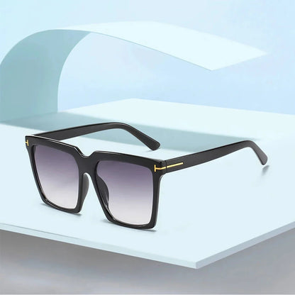 Stylish oversized square sunglasses for women with UV400 protection and gradient lenses