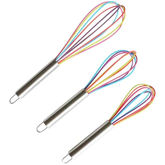 Premium silicone cooking mixer in vibrant colours, with an ergonomic handle and flexible design for effortless blending and mixing
