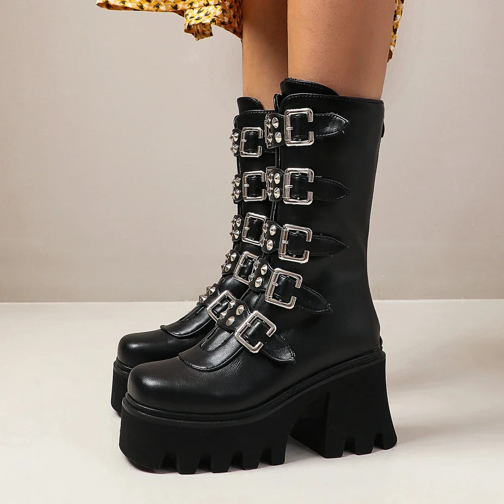 Premium middle-tube motorcycle boots with durable polyurethane soles, waterproof platform, and artificial short plush lining for exceptional comfort and style.