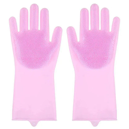 Eco-friendly silicone pet grooming gloves with soft brush heads for effective hair removal and coat care