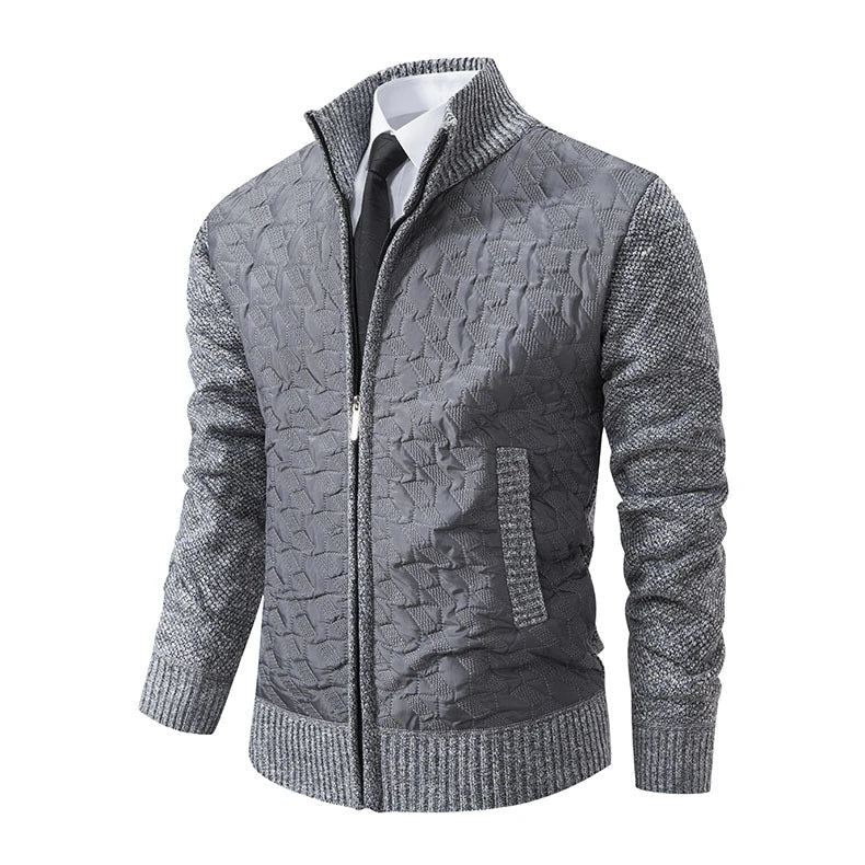Premium slim-fit jacket with stand collar in a range of classic colours, made from high-quality chenille fabric for exceptional warmth and comfort.