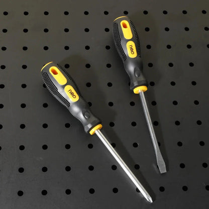 Premium Magnetic Flat Head and Cross Screwdriver Set with Cr-V Steel Construction and Dual-Material Ergonomic Handle