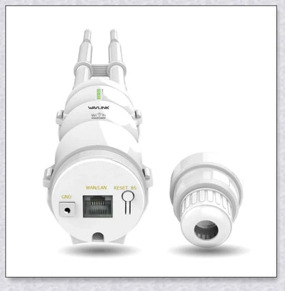 Rugged outdoor Wi-Fi extender with weatherproof housing and omnidirectional antennas for reliable wireless connectivity
