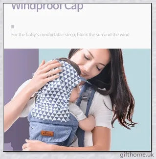 Ergonomic front-facing baby carrier with padded waist strap, lumbar support, and versatile wearing options for comfortable, secure travel with your little one.