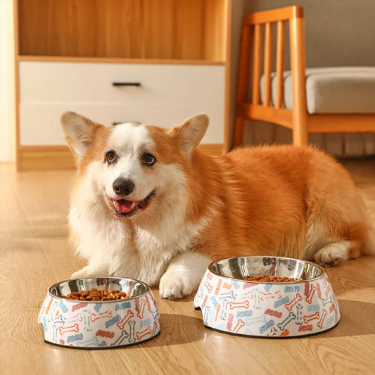 Anti-Tipping Stainless Steel Pet Food and Water Bowl - Durable, Spill-Proof Design for Hassle-Free Mealtime