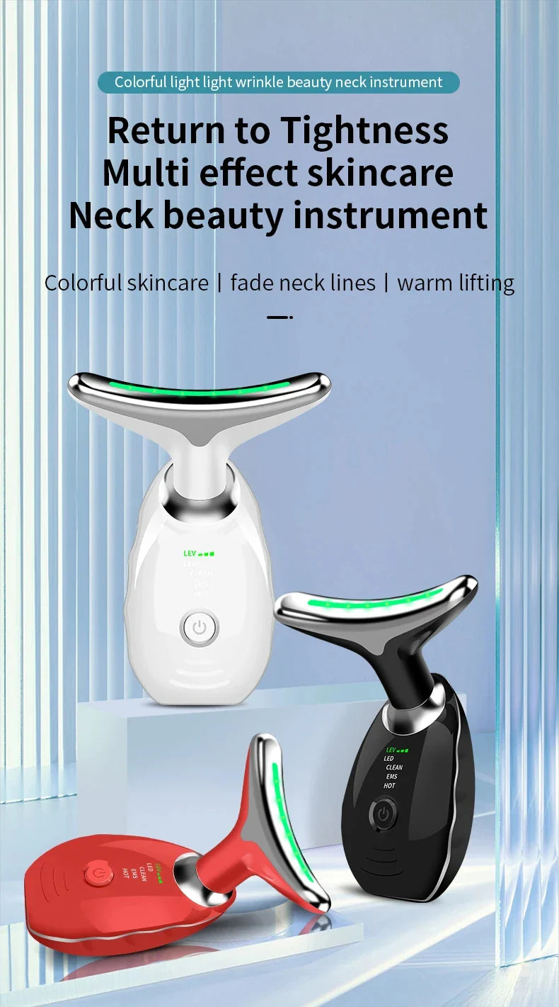 Premium skin tightening and facial massager with LED photon therapy to reduce wrinkles, tighten skin, and improve overall skin health