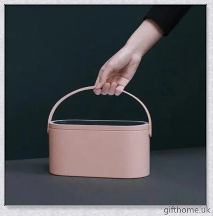 Chic portable makeup case with adjustable LED lighting and rotatable mirror stand