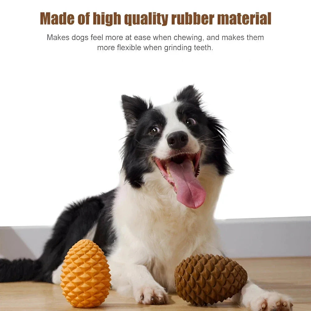 Premium pineapple-shaped interactive dog chew toy made of durable natural rubber