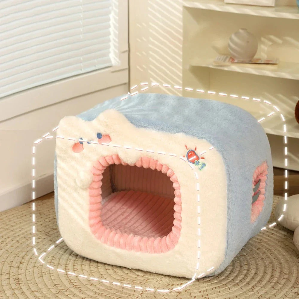 A cosy and stylish pet house designed to keep your furry friend warm and comfortable during the winter months.