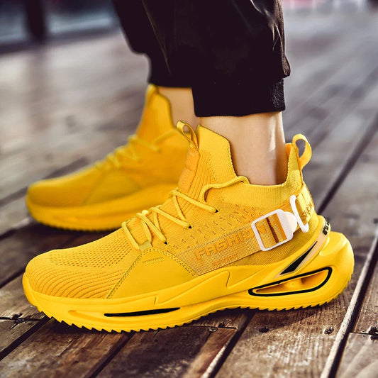 A pair of modern, lightweight Korean men's sports shoes in a variety of colours