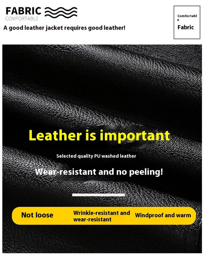 Stylish Fleece-Padded Jacket with PU Leather Accents in Various Colours