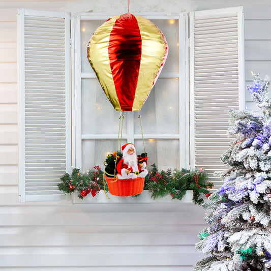 Premium handcrafted hot air balloon Christmas ceiling decoration with Santa Claus design