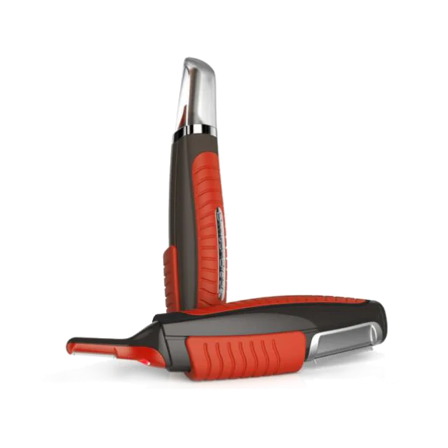 Cordless Multifunctional Hair Grooming Trimmer with four interchangeable trim heads, LED light, and durable ABS plastic and stainless steel construction