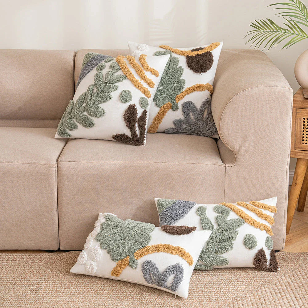 Elegant Boho Tufted Abstract Cushion Covers in Multicolor for Sofa and Bed