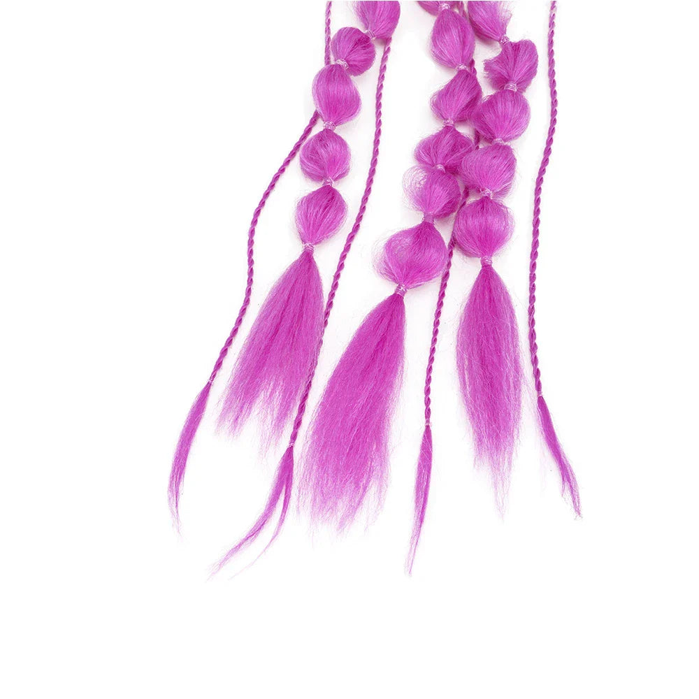 Elegant bubble braid wig in various vibrant lantern-inspired colours