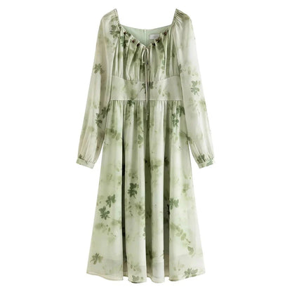 Elegant Chinese-Style Romantic Dress for Women in Creamy-White Colour