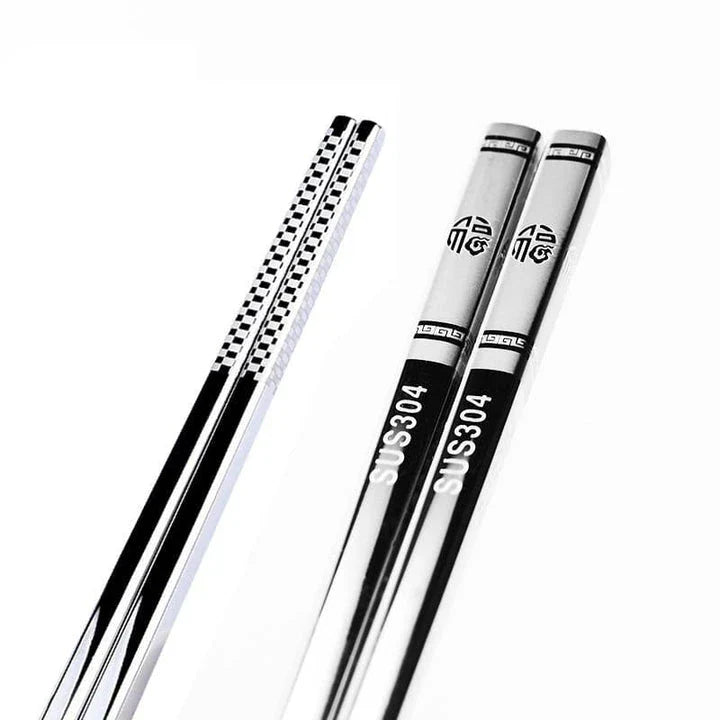 Trendha Stainless Steel Sushi Chopsticks - Durable, Portable, and Elegant Design for Enjoying Japanese Cuisine