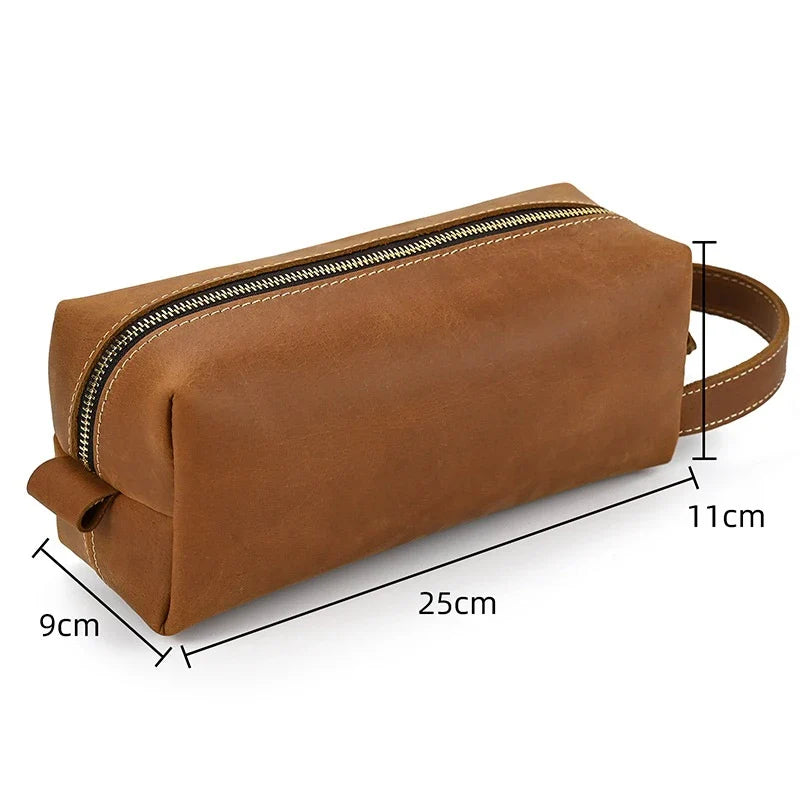 Premium leather clutch bag with multiple interior pockets, designed for the sophisticated British gentleman