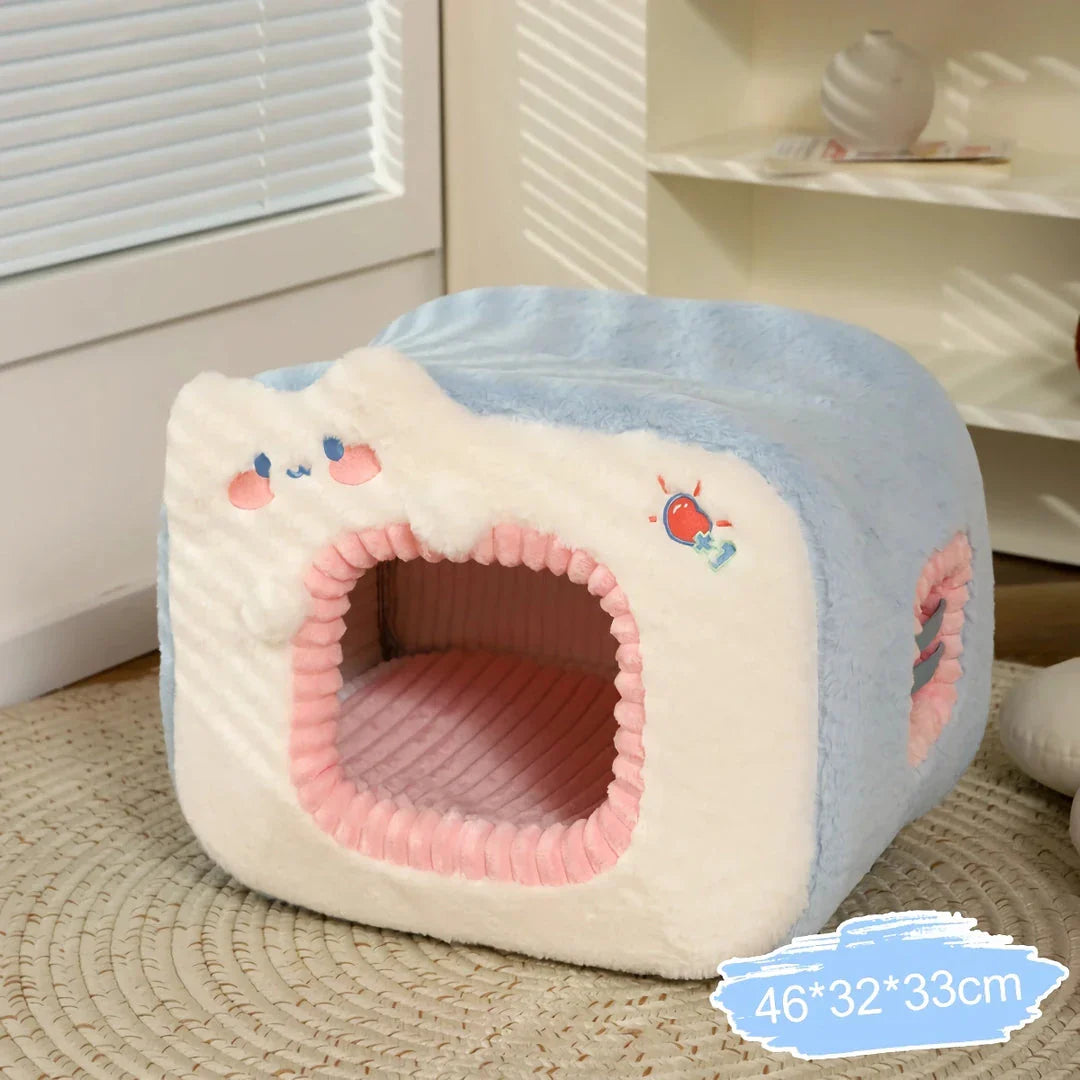 A cosy and stylish pet house designed to keep your furry friend warm and comfortable during the winter months.