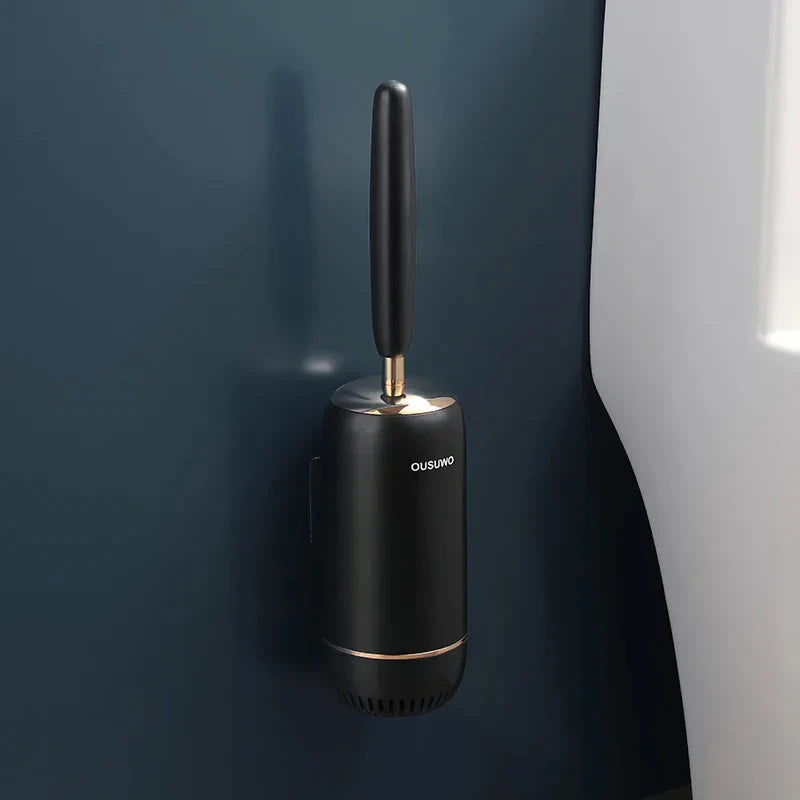 Trendha Long Handle Silicone Toilet Brush with Wall-Mounted, Punch-Free Design for Effortless Bathroom Cleaning