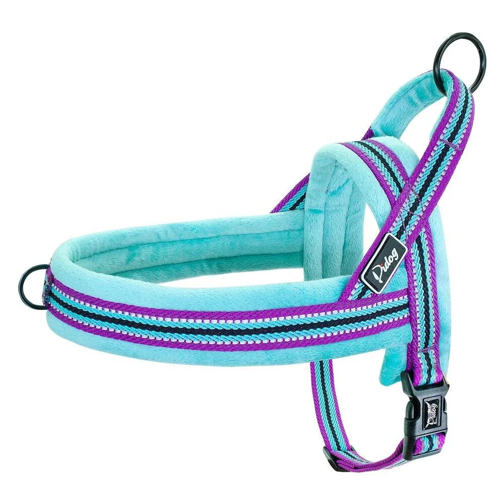 Adjustable reflective dog harness with padded interior for comfort and safety