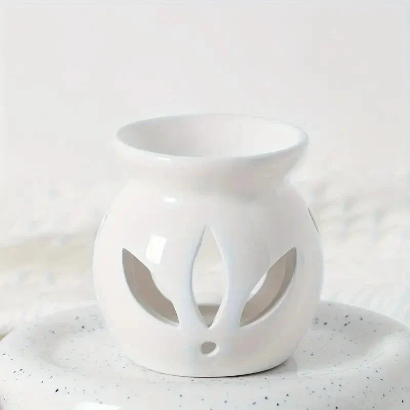Elegant Nordic-style porcelain essential oil diffuser in red, white, and black colours