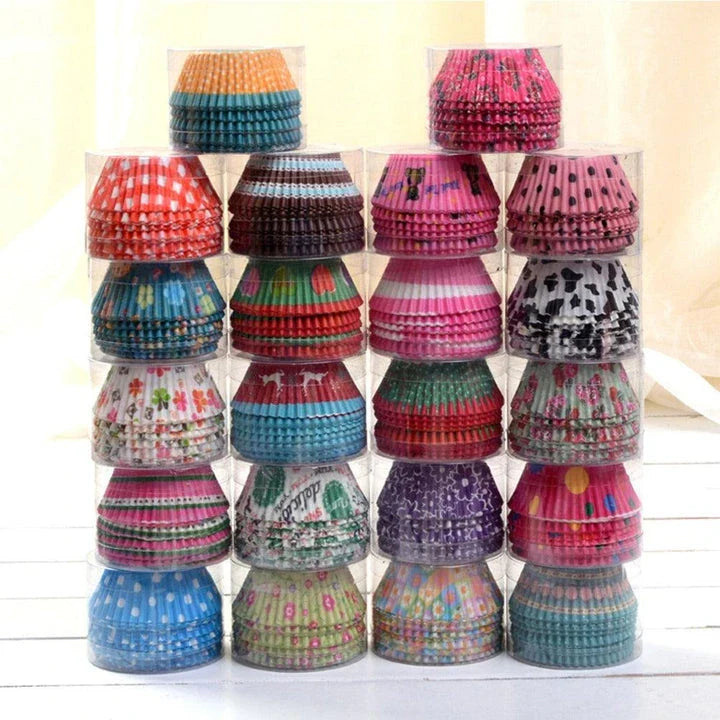 Premium quality, eco-friendly paper cupcake cases in a set of 100, designed for the discerning home baker in the UK.